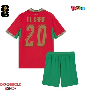 Marokko Ayoub El Kaabi #20 Hjemmebanesæt Børn VM 2026 Kort ærmer (+ korte bukser)